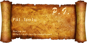 Pál Ipoly névjegykártya